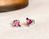 Pink Surgical Steel Triangle Studs, Surgical Steel Stud Earrings