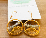 Lotus Earrings/TourmalineGemstone lotus Earrings/Golden Lotus Earrings