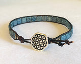 Tile Leather Cuff, Leather Cuff Bracelets, Printed Tile Cuff - Janine Design