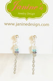 Quartz Chain Loop Earrings-Gemstone - Janine Design
