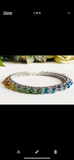 Woven Bangle Bracelets, Crystals Woven Bangle - Janine Design