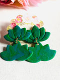 Spring Green Earrings/ Green Clay Earrings, Statement Earrings - Janine Design