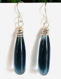 Quartz Gummy Drop Earrings/Ocean Blue Drop Earrings/wire Wrapped earrings