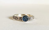 Kyanite Scroll Ring, Silver Band Ring - Janine Design