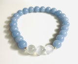 Gemstone Stretch Bracelet-Labradorite, agate, Calcite, Chalcedony Gemstone Stretch Bracelet