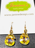 Color Changing Teardrop Beads/ Crystal Dangle Earrings