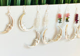 Silver Moon Earrings/ Gemstone Moon Earrings/Golden Moon Earrings - Janine Design