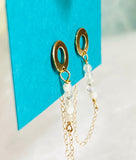 Circle Chain Loop Earrings-moonstone Gemstone - Janine Design