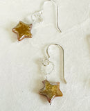 Pearl Earrings/Star Earrings, Celestial Star Earrings,Purple Star Earrings, Star Earrings - Janine Design