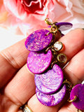 Polymer Clay Disk Necklace, Purple Disk Necklace - Janine Design