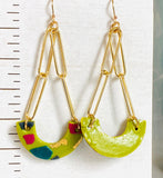 Spring Green Earrings, Spring Color and Design Clay Earrings - Janine Design
