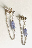 Chain Loop Earrings-Iolite Gemstone Earrings, Modern Chain Earrings - Janine Design