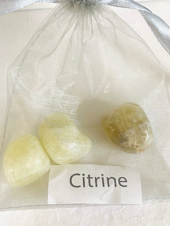Citrine, Authentic Tumbled Crystal / Tumbled Stone - Janine Design