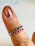 Gemstone Ring/ Sterling Silver Sapphire Ring/Sterling Silver Ruby Ring - Janine Design