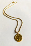 Peace Necklace, Long charm Necklace. Layering necklace - Janine Design