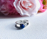 Lapis Lazuli Ring, Adjustable Silver Ring, Sterling Open Ring