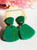 Spring Green Earrings/ Green Clay Earrings, Statement Earrings - Janine Design