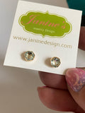 High End Aquamarine Stud, Gold and Aquamarine Stud Earrings, Aquamarine Gold Stud Earrings - Janine Design