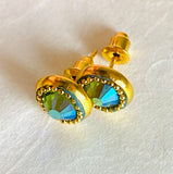 Chain and Crystal Studs/Sprkle Studs,GP Stud Earrings - Janine Design