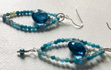 London Blue Quartz, Apatite Earrings, Chandelier Earrings, Blue Earrings - Janine Design