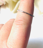 Silver Band, Hammered Silver Band Ring, Silver Texture Ring, Silver Ring - Janine Design
