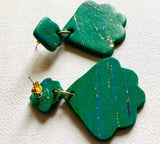 Spring Green Earrings/ Green Clay Earrings, Statement Earrings - Janine Design