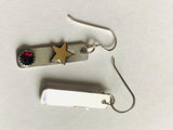 Star Garnet Tag Earrings, Star Earrings, Garnet Earrings, January Birthstone Earrings - Janine Design