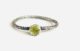 Peridot Ring, silver Ring, Gemstone, size 6.25, Stacking Ring, Silver Ring, Labradorite Jewelry, white Topaz - Janine Design