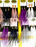 Lightweight Wispy Feather Earrings/ Long Earrings/ Statement Earrings - Janine Design
