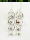 Circle Chain Crystal Earrings, Crystal Dangle Earrings, Chain Earrings - Janine Design