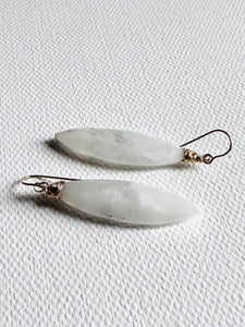 Moonstone Earrings Gemstone Teardrop Earrings - Janine Design