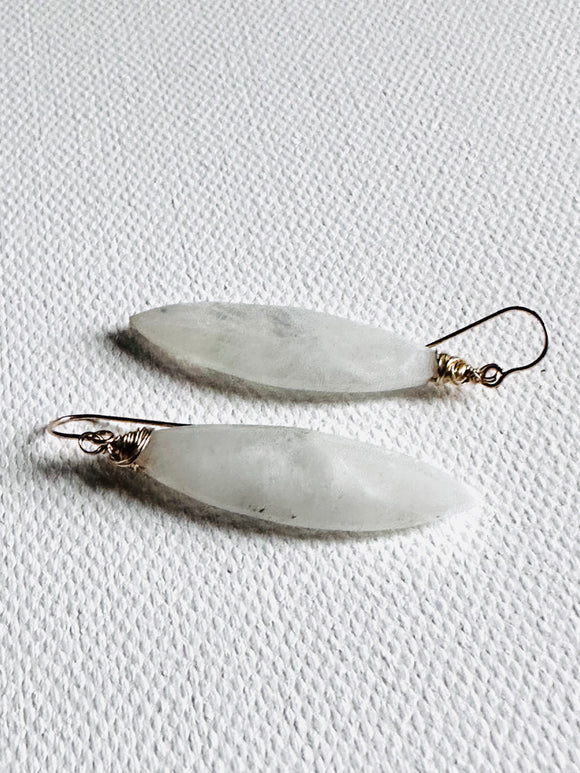 Moonstone Earrings Gemstone Teardrop Earrings