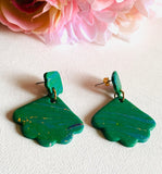 Spring Green Earrings/ Green Clay Earrings, Statement Earrings - Janine Design