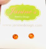 orange, Crystal Studs/Resin Studs/Hypoallergenic Studs