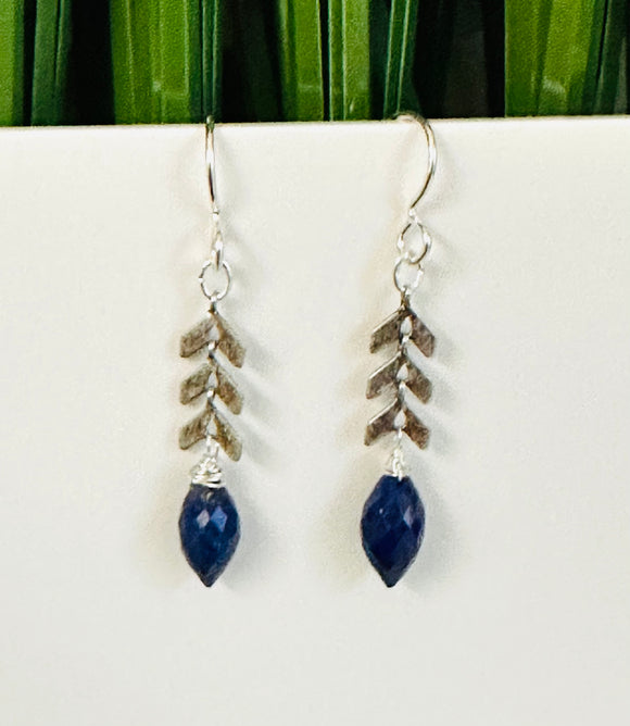 Lapis Lazuli Chevron Earrings, Chevron Earrings, Gemstone Earrings