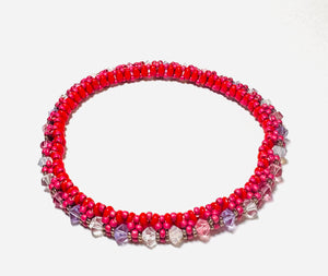 Woven Bangle Bracelets, Crystals Woven Bangle - Janine Design