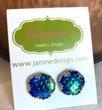Mermaid Studs/Scale Resin Earrings/Mermaid Earrings - Janine Design