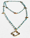Quatrefoil Design Necklace, Long Layering Necklace