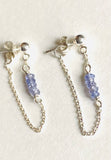 Chain Loop Earrings-Iolite Gemstone Earrings, Modern Chain Earrings - Janine Design