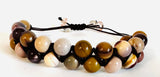 Gemstone Beaded Bracelet, Nylon Bracelet, Adjustable Bracelet - Janine Design