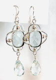 Aquamarine Earrings/ Gemstone Showstopper Earrings - Janine Design