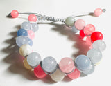 Gemstone Beaded Bracelet, Nylon Bracelet, Adjustable Bracelet - Janine Design