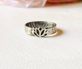 Lotus Ring, Size 10 Ring, Flower Ring, Ring Band, Silver Ring, Stacking Ring - Janine Design