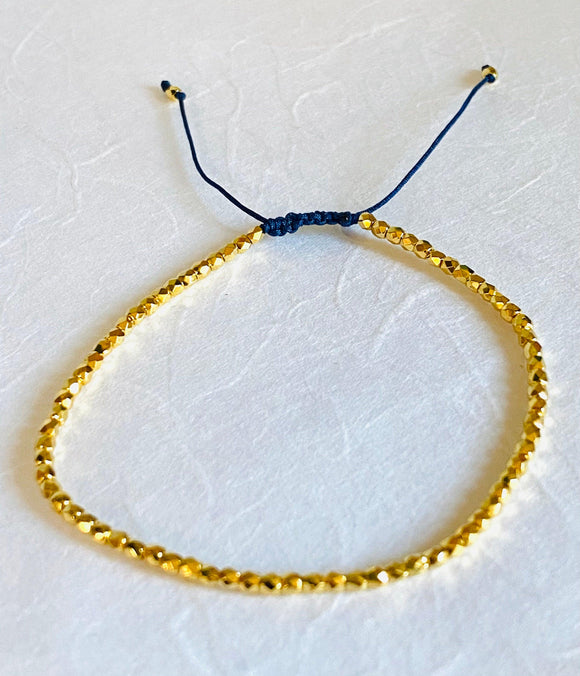 Micro Mini Adjustable Friendship Bracelet/Glass Friendship Bracelet - Janine Design