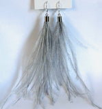 Lightweight Wispy Feather Earrings/ Long Earrings/ Statement Earrings - Janine Design