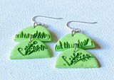 Spring Grass Design Clay Earrings, Grass Earrings, Spring Earrings, Clay Design Earrings - Janine Design