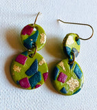Spring Green Earrings, Spring Color and Design Clay Earrings - Janine Design
