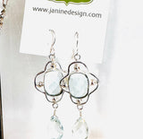 Aquamarine Earrings/ Gemstone Showstopper Earrings - Janine Design