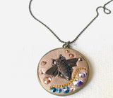 Bee Necklace, Vintage Style Bee Necklace, top view