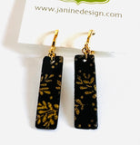 Black and Gold Bar Earrings/Black and Gold Earrings